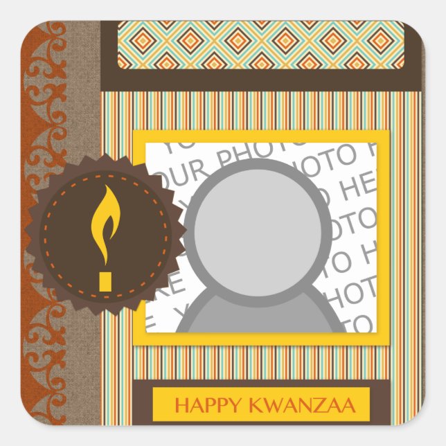 Sticker Carré happy kwanzaa (scrapbook) (Devant)