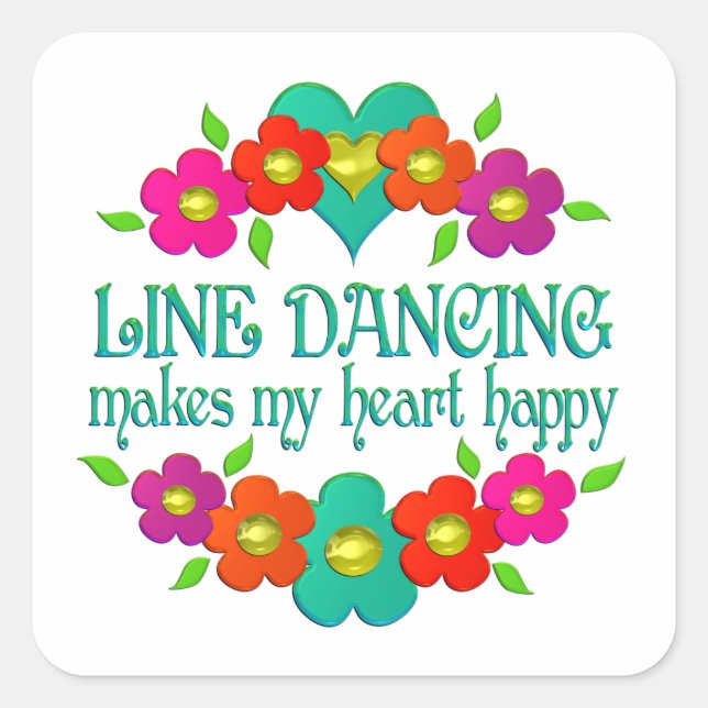 Sticker Carré Happy Line Dancing (Devant)