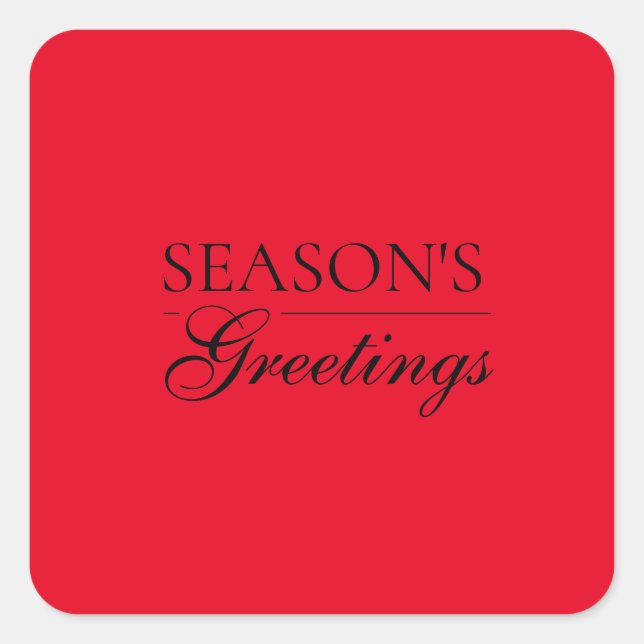 Sticker Carré Happy New Year Merry Christmas Holiday Season (Devant)