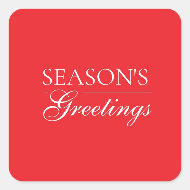 Sticker Carré Happy New Year Merry Christmas Holiday Season (Devant)