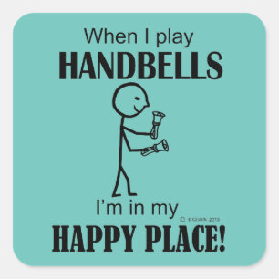 Sticker Carré Happy Place Handbells