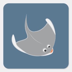 Sticker Carré Happy Stingray