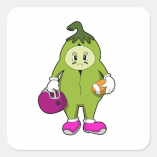 Sticker Carré Haricot de football Sports