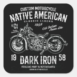 Sticker Carré Harley Indian Motorcycle classique sur mesure