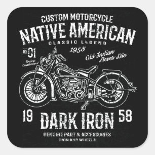 Sticker Carré Harley Indian Motorcycle classique sur mesure