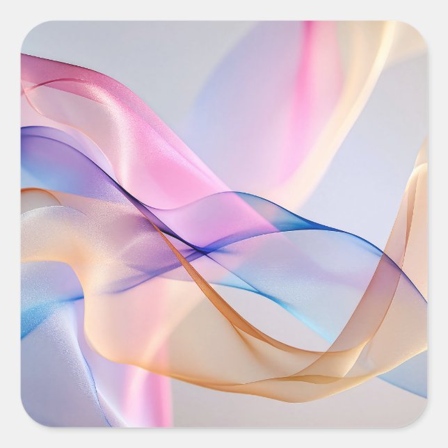 Sticker Carré Harmonie Fluide en Mouvement (Devant)