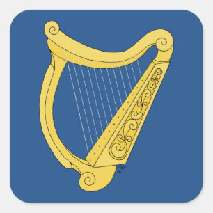 Sticker Carré Harpe irlandaise