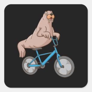 Sticker Carré Harpe Seal Lover Ocean Bicyclette équitation Sea L