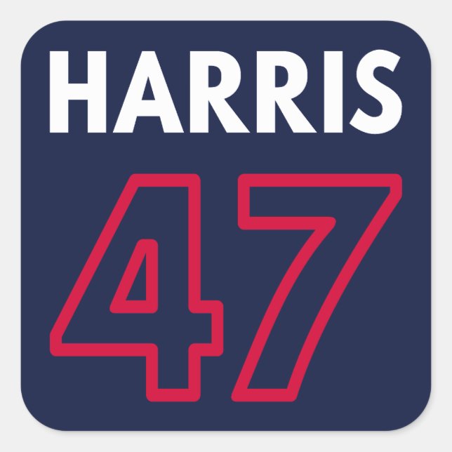 Sticker Carré Harris 47 III - Kamala Harris Pour Président (Devant)