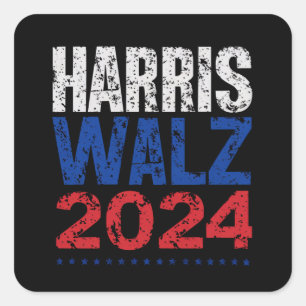Sticker Carré Harris Waltz 2024 Election Kamala Harris Tim Waltz