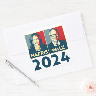 Sticker Carré Harris Walz 2024