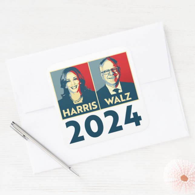Sticker Carré Harris Walz 2024 (Enveloppe)