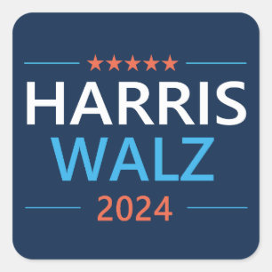 Sticker Carré Harris Walz 2024 pour le président