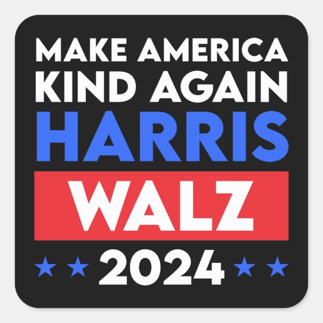 Sticker Carré Harris Walz 2024 Rendre l'Amérique (Devant)