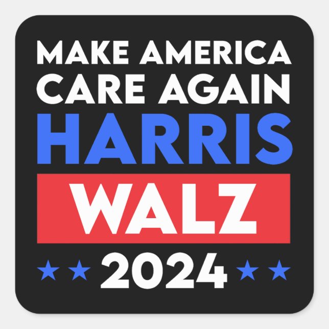 Sticker Carré Harris Walz 2024 Rendre l'Amérique à nouveau conce (Devant)
