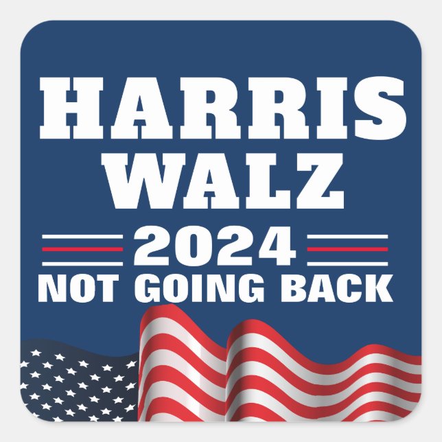 Sticker Carré Harris Walz 2024 | Vote démocrate (Devant)