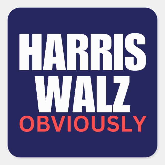 Sticker Carré Harris Walz ÉVIDEMMENT | Harris Walz 2024 Évidemme (Devant)