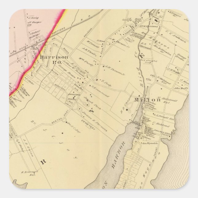 Sticker Carré Harrison, Rye, New York 2 (Devant)