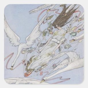 Sticker Carré Harry Clarke Wild Swans