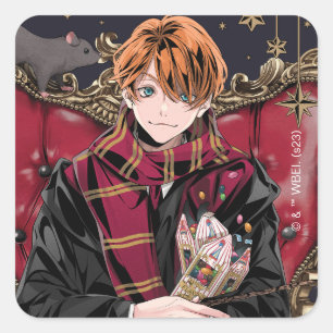 Sticker Carré HARRY POTTER™   Anime Ron Weasley Assis
