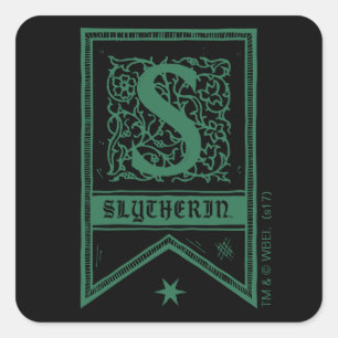 Sticker Carré Harry Potter   Bannière Monogramme Slytherin