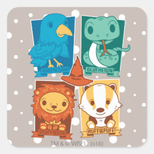 STICKER CARRÉ HARRY POTTER™   CARTOON HOGWARTS™ MAISONS