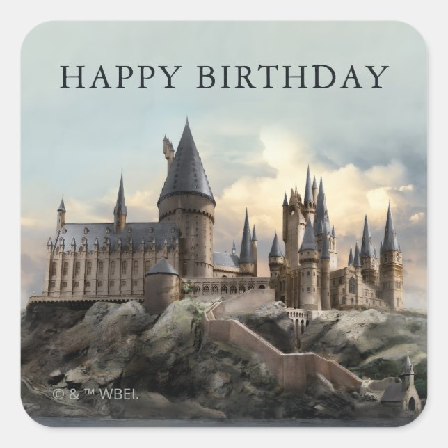 Sticker Carré Harry Potter | Château de Poudlard de jour (Devant)