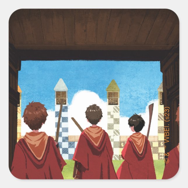 Sticker Carré HARRY POTTER™ & GRYFFINDOR™ QUIDDITCH™ Team (Devant)