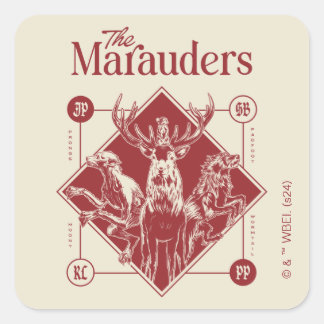 Sticker Carré HARRY POTTER™ Les Marauders Animagus Graphisme