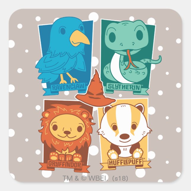STICKER CARRÉ HARRY POTTER™ | MAISONS DE PÉPÉES HOGWARTS™ (Devant)