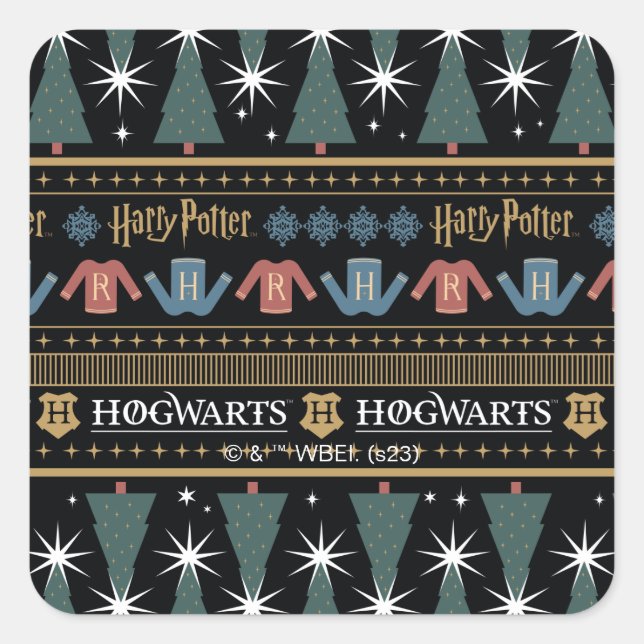 Sticker Carré HARRY POTTER™ Motif de sueur de vacances (Devant)