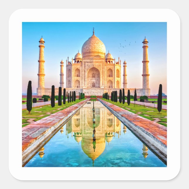 Sticker Carré haute définition TAJ MAHAL (Devant)