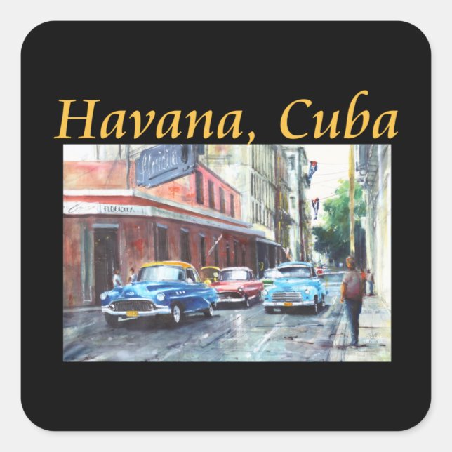 Sticker Carré Havane Cuba Floridita Art (Devant)