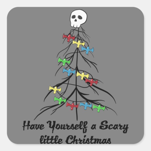 Sticker Carré Have yourself a scary little christmas ! (Devant)