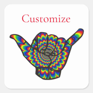 Sticker Carré Hawaiian Shaka Psychedelic Thunder_Cove