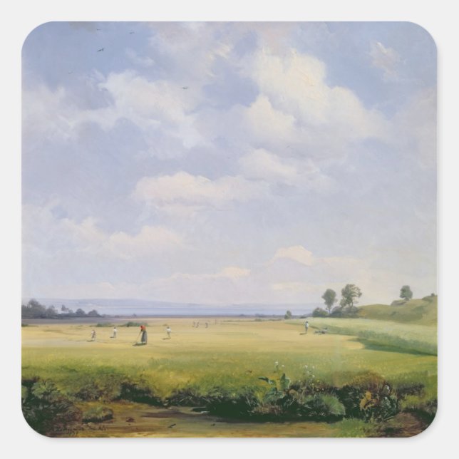Sticker Carré Haymaking, 1838 (huile sur toile) (Devant)
