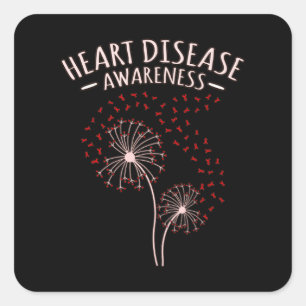 Sticker Carré Heart Disease Awareness Trees Survivor Patient Gra