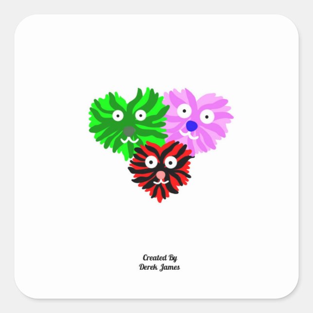 Sticker Carré Heart Fuzzies (Devant)