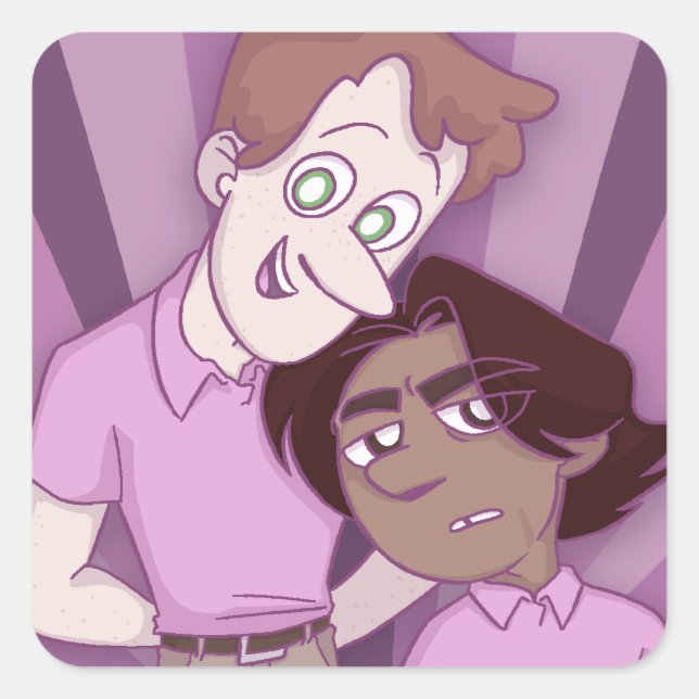 Sticker Carré HEART HOLLOW Zeke & Lewis (Pack de Stickers) (Devant)