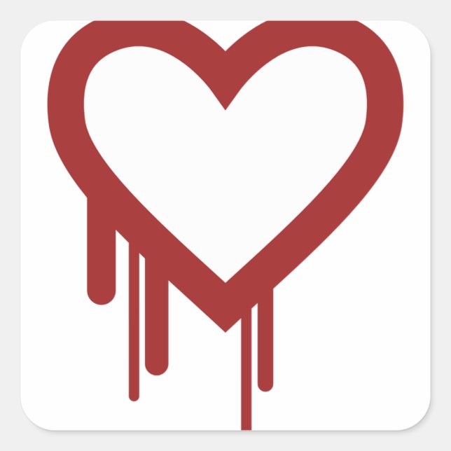 Sticker Carré Heartbleed Bug 2014 - Haute Qualité (Devant)