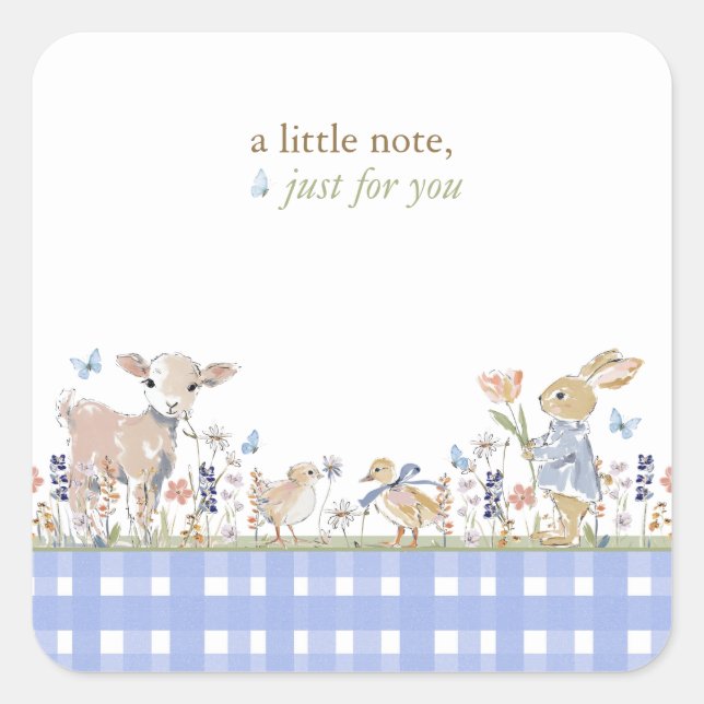 Sticker Carré Hearthlight Notes Printemps Douce Gingham Prairie (Devant)