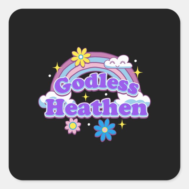 Sticker Carré Heathen 1 sans dieu (Devant)