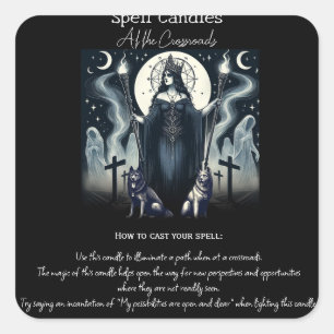 Sticker Carré Hekate Déesse Carrefours Intentions de Sortilège M