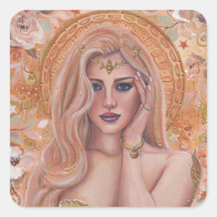 Sticker Carré Helen of Troy golden art par Renee Lavoie