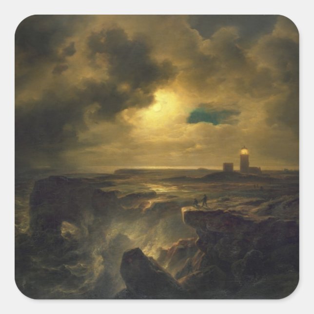 Sticker Carré Helgoland au clair de lune, 1851 (Devant)