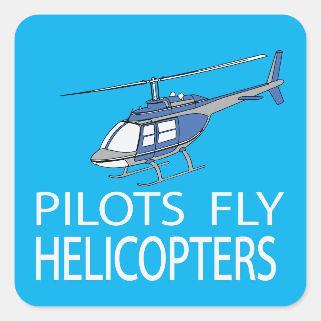 Sticker Carré Hélicoptères Pilot (Devant)