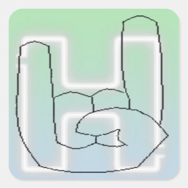 Sticker Carré Hella Button (Devant)