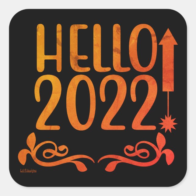 STICKER CARRÉ HELLO 2022 (Devant)