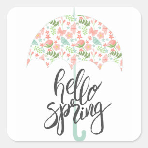 Sticker Carré Hello Spring