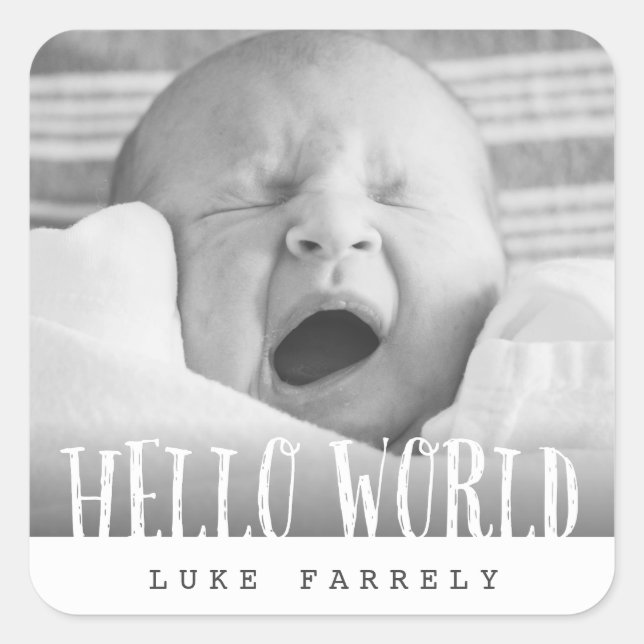 STICKER CARRÉ HELLO WORLD (Devant)